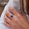 Bague ARIANE | Cristal Améthyste argenté